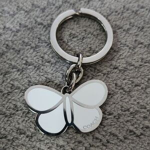 Coach White Butterfly Keychain